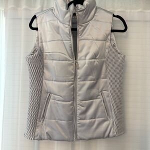 Women's Quilted Silver Puffer Vest